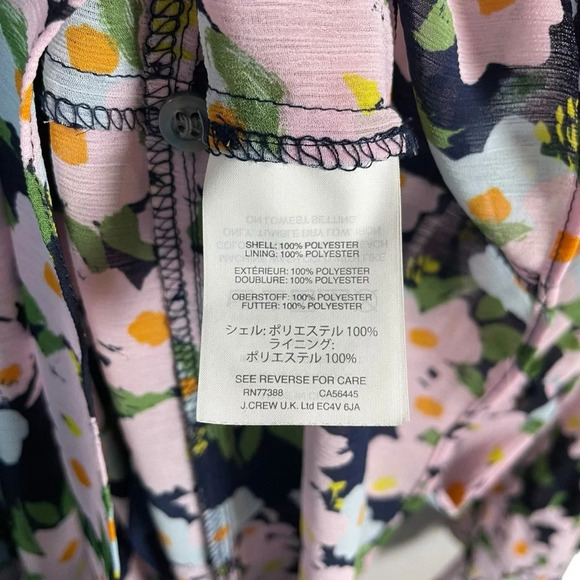 J. Crew Mercantile Drapey Floral Tie-Front Dress in Blue/Purple Size XS - Picture 10 of 15